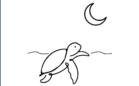 GR-M197-Motiv: Schildkr&ouml;te und Mond