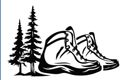 GR-M470-Motiv: Wanderschuhe und Tannen