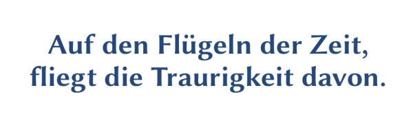 GR-S333-Spruch: Auf den Fl&uuml;geln der Zeit, fliegt die Traurigkeit davon.