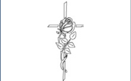 GR-M142-Motiv: Kreuz mit Rose