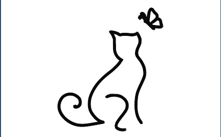 GR-M296-Motiv: Katze + Schmetterling