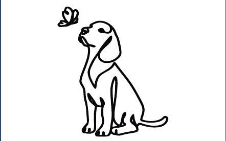 GR-M294-Motiv: Hund + Schmetterling